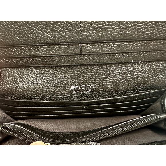 Jimmy Choo Star Studded Nino Long Wallet Black Leather - Picture 6 of 15